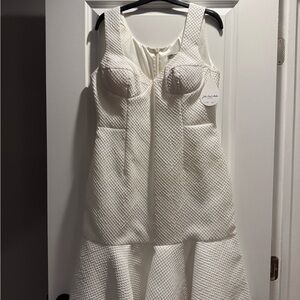 Elegant White Textured Dress